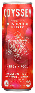 Odyssey Elixir Passion Fruit Orange Guava Energy + Focus Drink, 12 fl oz