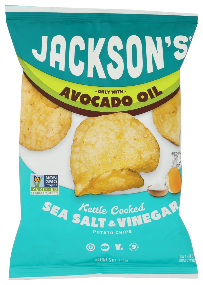 Sea Salt and Vinegar Kettle Chips in Avocado Oil, 5 oz