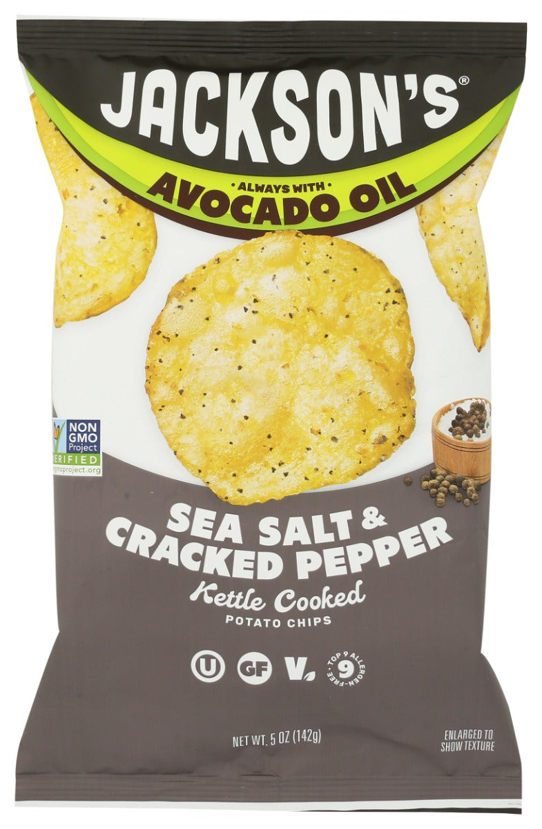 Sea Salt and Cracked Pepper Kettle Chips, 5 oz
