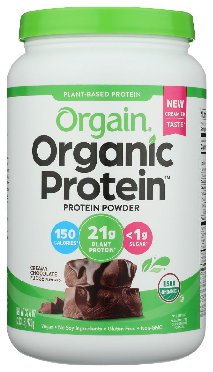 Orgain Organic Plant Protein Powder, Creamy Chocolate Fudge, 32.4 oz