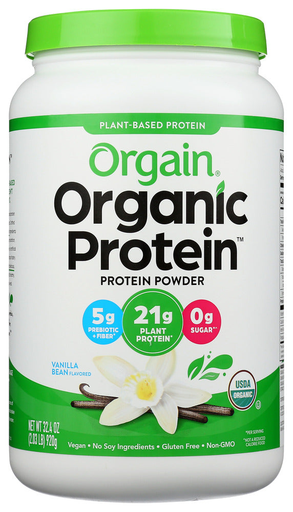 Orgain Organic Plant Protein Powder, Sweet Vanilla Bean, 2.03 lb