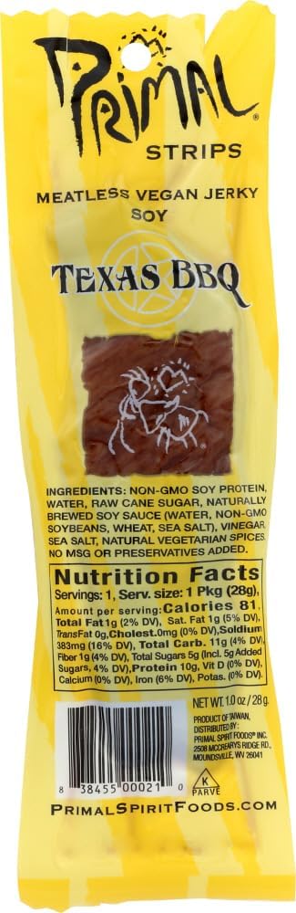 Primal Strips Texas BBQ Vegan Jerky, 1 oz