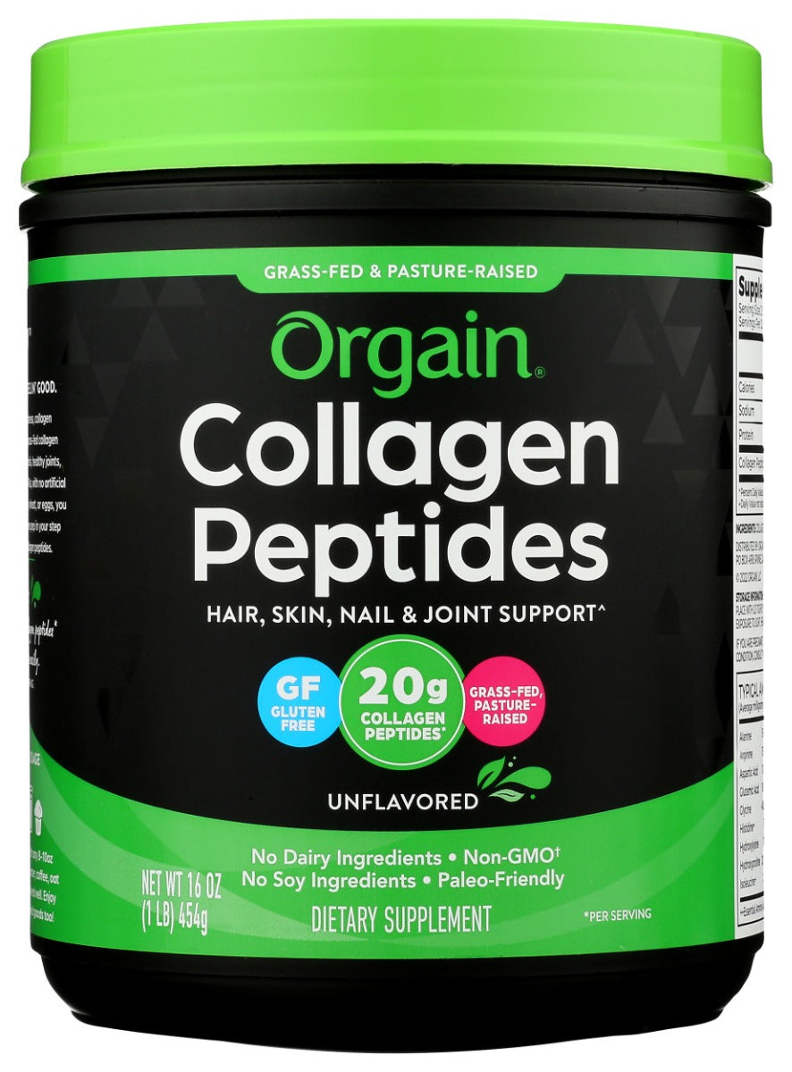 Orgain Organic Grass-Fed Collagen Peptides, 1 lb
