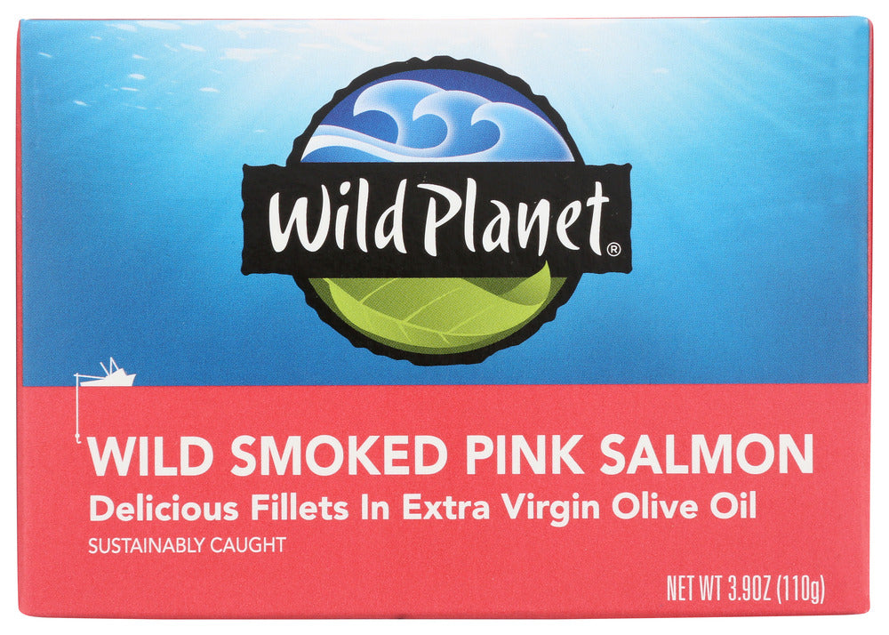 Wild Planet Smoked Wild Pink Salmon in Olive Oil, 3.9 oz