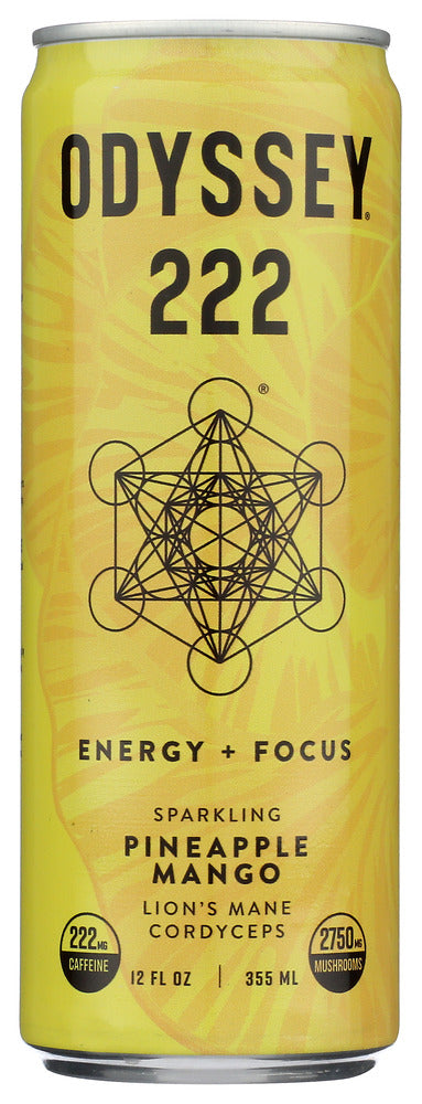 Odyssey Elixir Pineapple Mango Sparkling Energy Drink, 12 fl oz