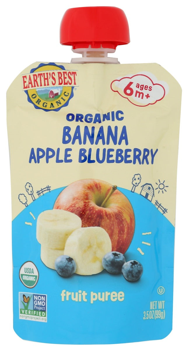 Earth's Best Organic Banana Apple Blueberry Baby Food, 3.5 oz