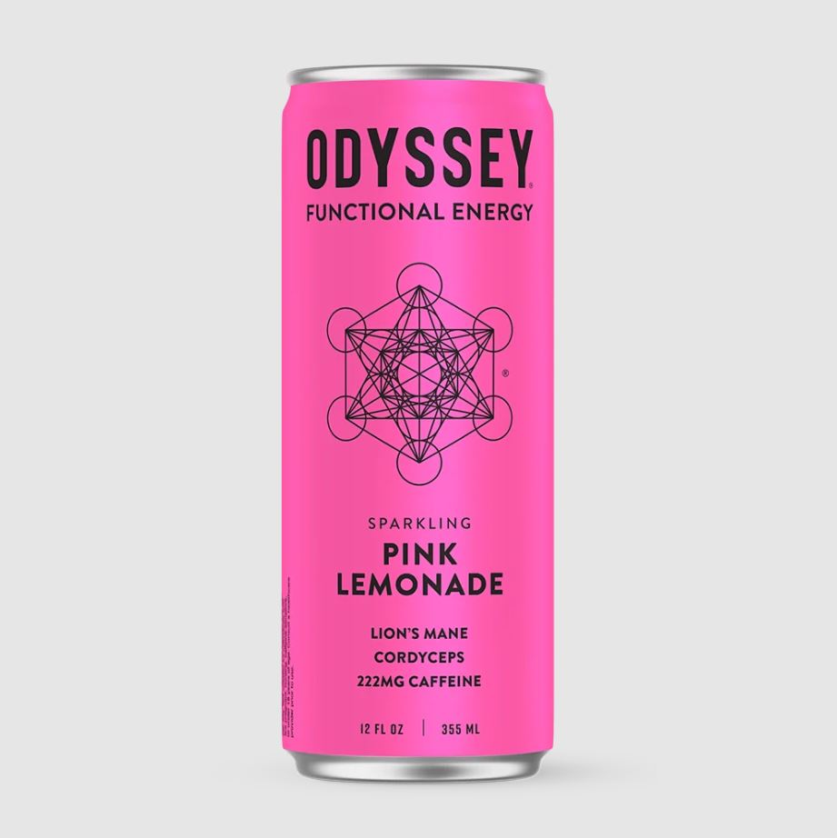 Odyssey Elixir Pink Lemonade Sparkling Energy Drink, 12 fl oz