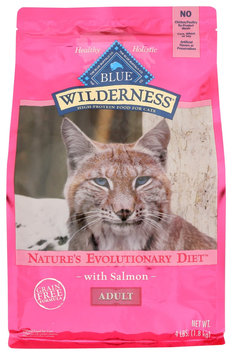 Blue Buffalo Wilderness Adult Cat Food – Salmon Recipe, 4 lb