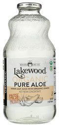 Lakewood Organic Pure Aloe Inner Fillet Juice with Lemon, 32 oz