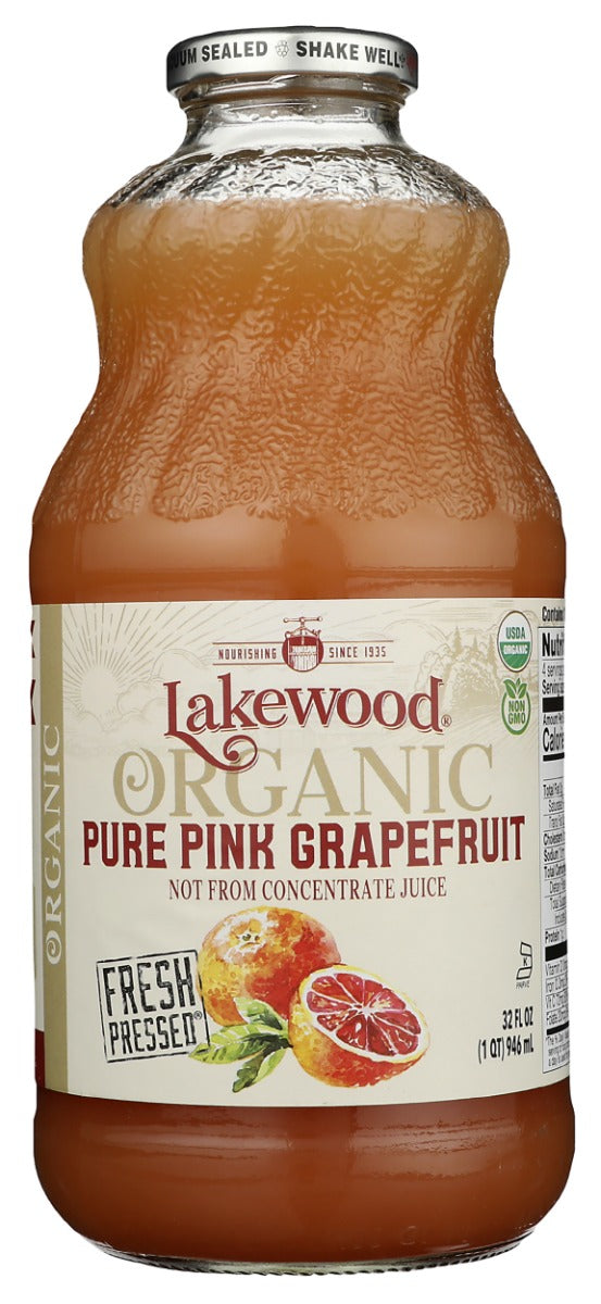 Lakewood Organic Pure Pink Grapefruit Juice, 32 fl oz