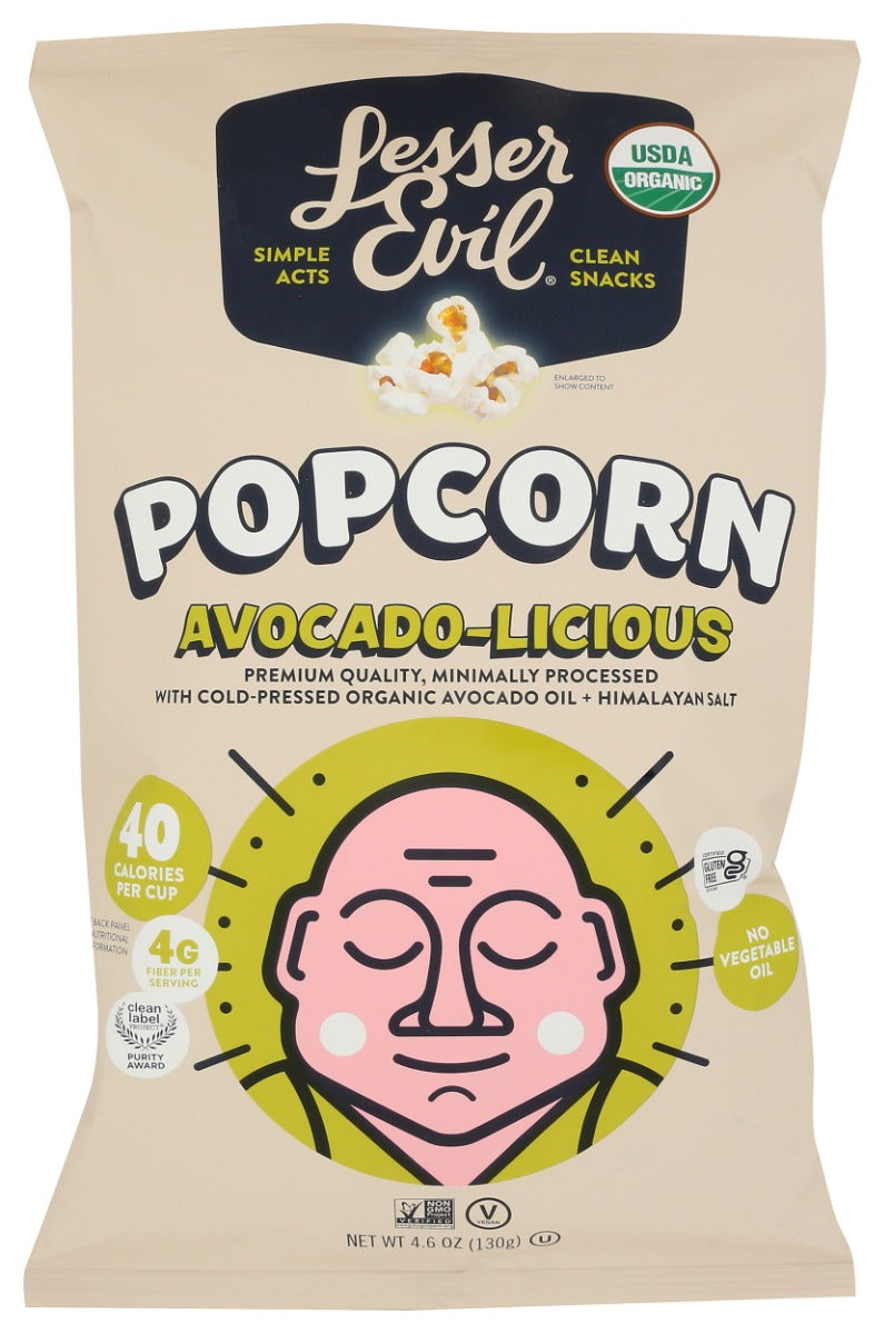 LesserEvil Avocado-Licious Organic Popcorn, 4.6 oz