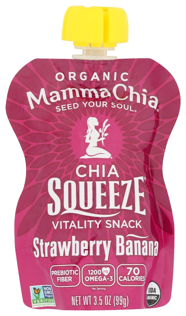 Mamma Chia Strawberry Banana Chia Squeeze, 3.5 oz